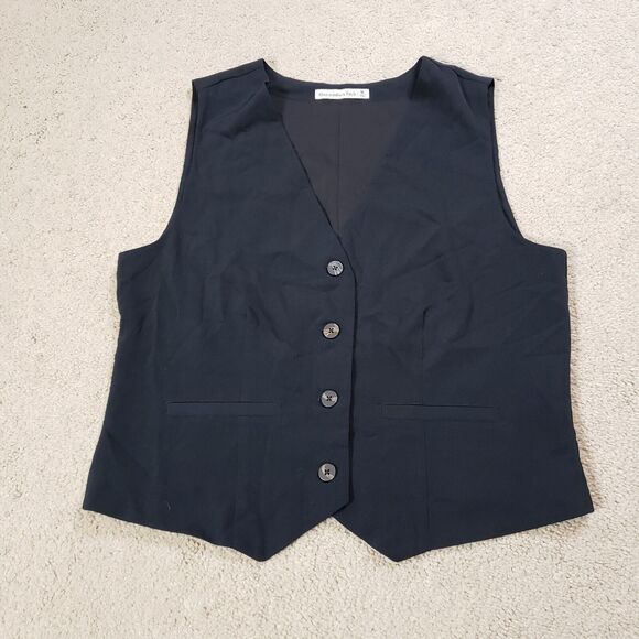 Abercrombie & Fitch Tops - Abercrombie & Fitch Vest Womens Medium Black Mara Tailored V-Neck Set Top A&F